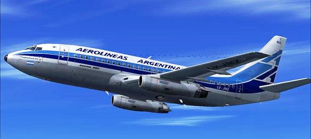 Avión B737-200 Aerolíneas Argentinas para FSX década del 80